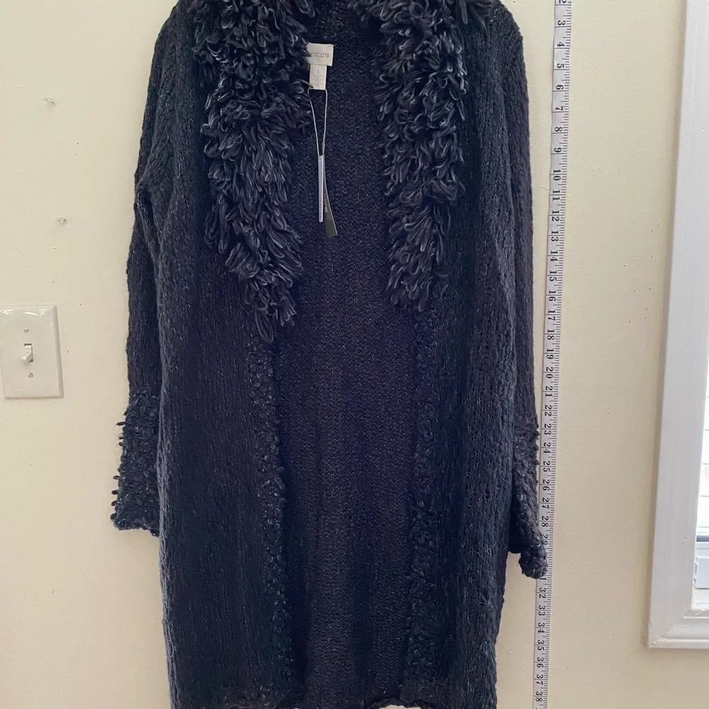 NWT Chico’s Drama Fringe Dina Longline Cardigan M - Image 9