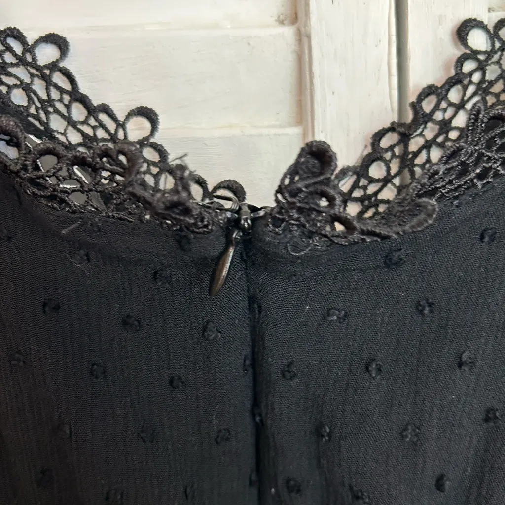 Lulus Leeta Black Swiss Dot Lace Wide Leg Jumpsuit Size XS - Image 10