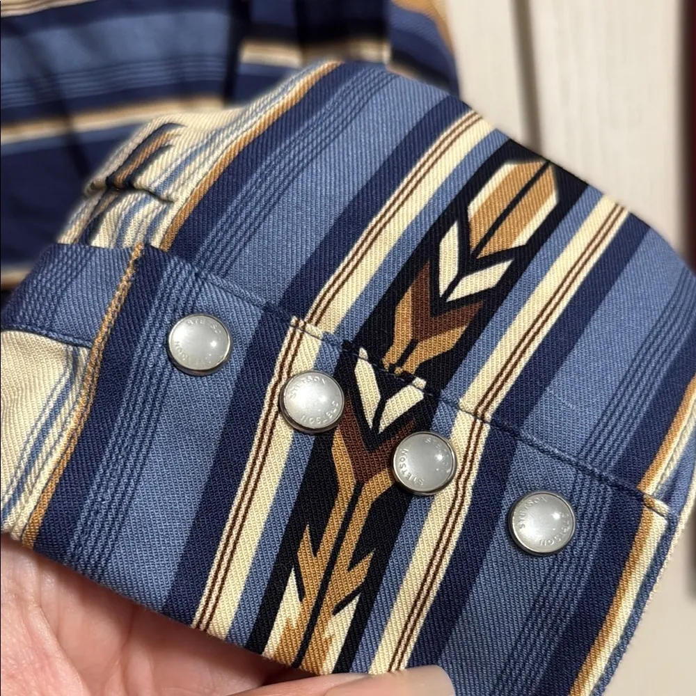 💙💖 NWT Stetson Serape Print Pearl Snap Long Sleeve Western Shirt - Image 6
