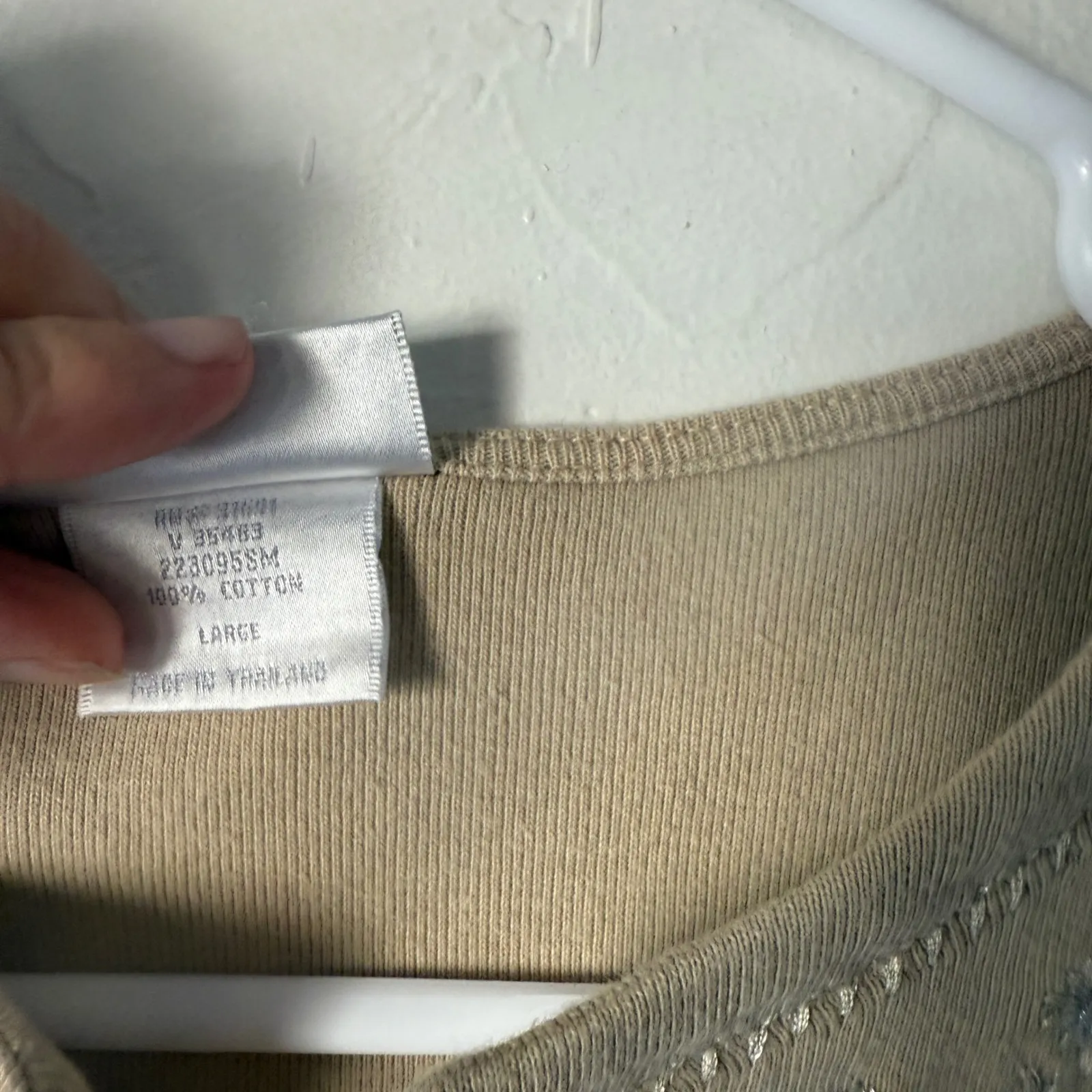 Pierre Cardin Y2k Womens Lace Up Neck‎ Embellished Cotton Top Large Boho Cottage - Image 6