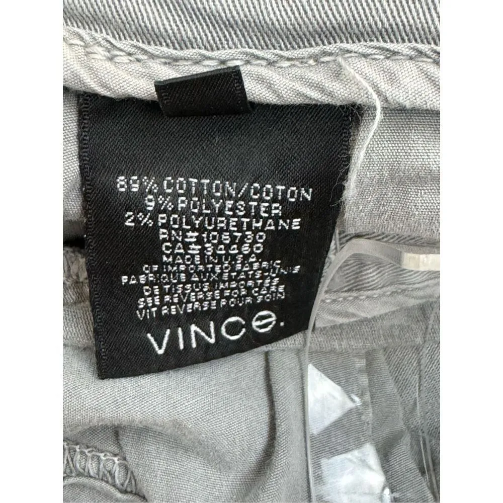 Vince Creased Chino Khaki Pants Sz 26 Gray Steel Slash Pockets Flaw - Image 9