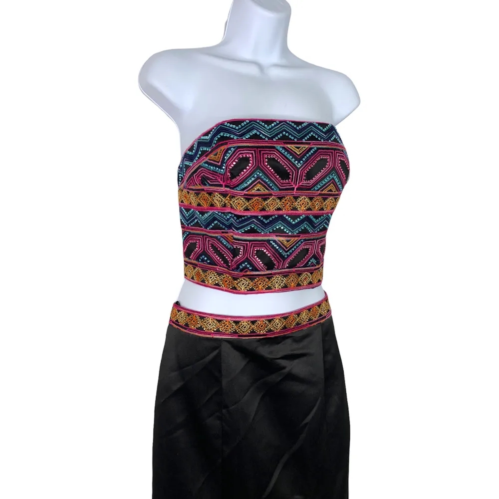 MADISON JAMES Colorful Embroidered 2 Piece Gown Size 12 - Image 2