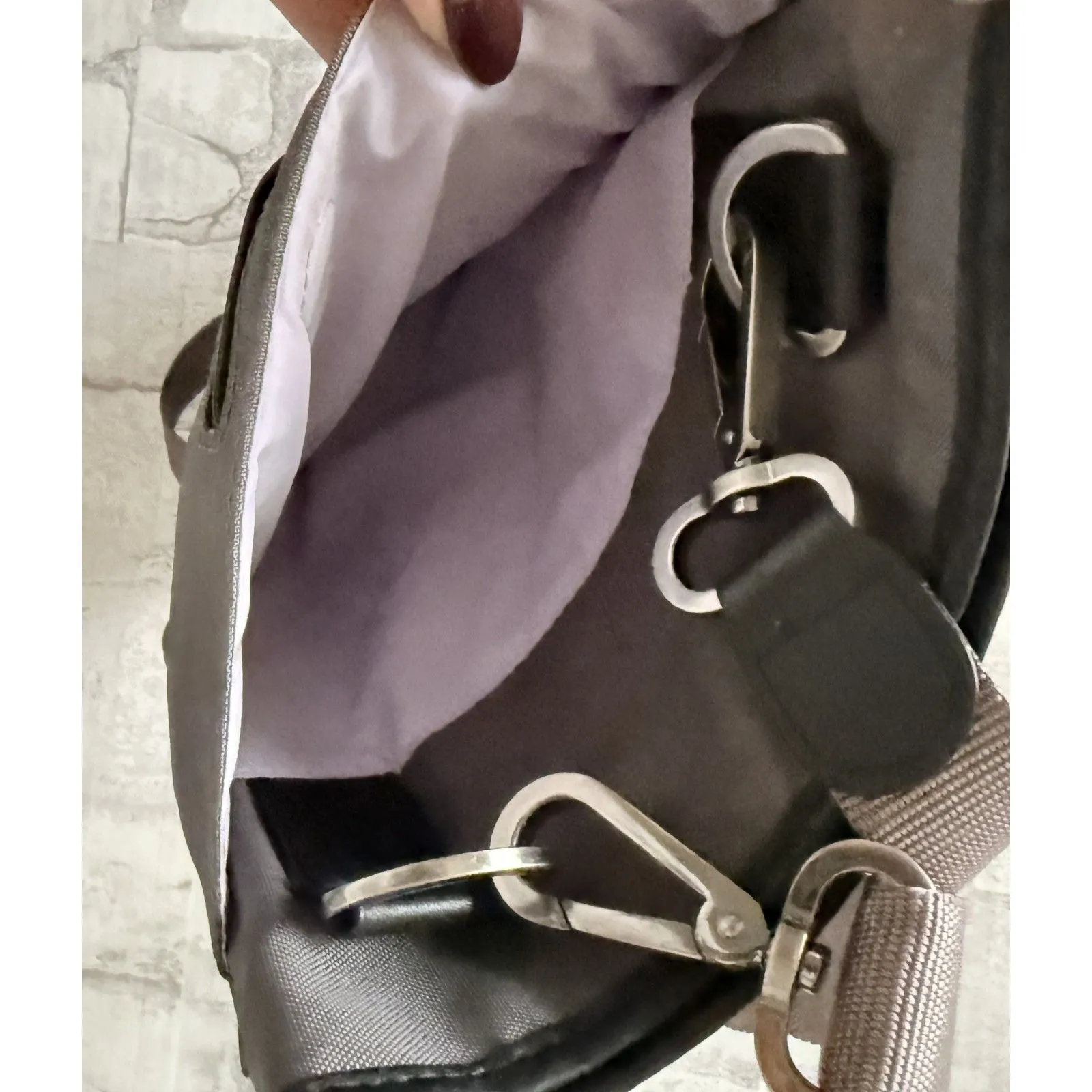 Mosey Life by Baggallini Caster Gray Nylon Multi Pocket Travel Utility Bag - Image 5