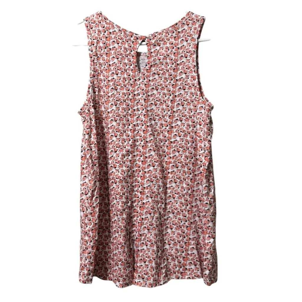 St. Johns Bay Size Medium Sleeveless Women Shirt Cotton Strawberry‎ Keyhole - Image 2