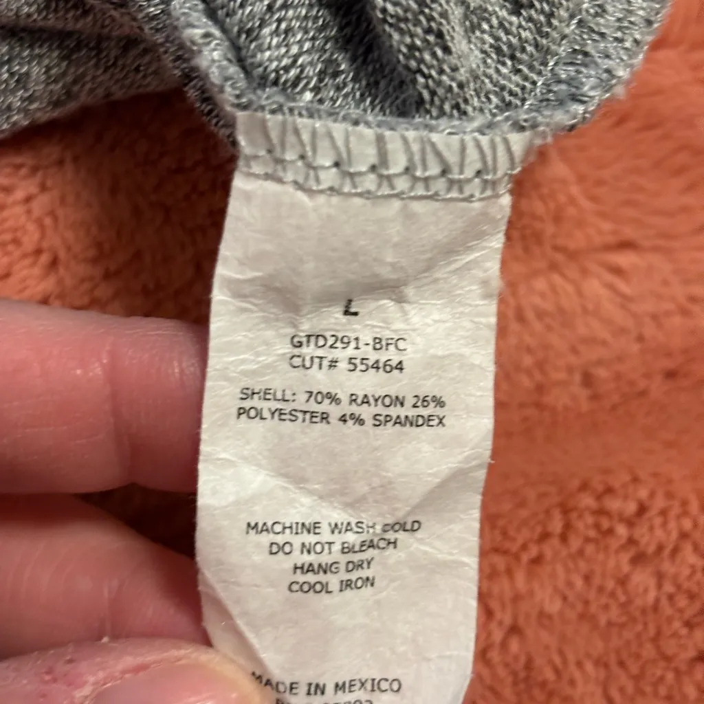 Green Envelope Los Angeles Gray Cowl Neck Drawstring Knit Top Size Large - Image 3