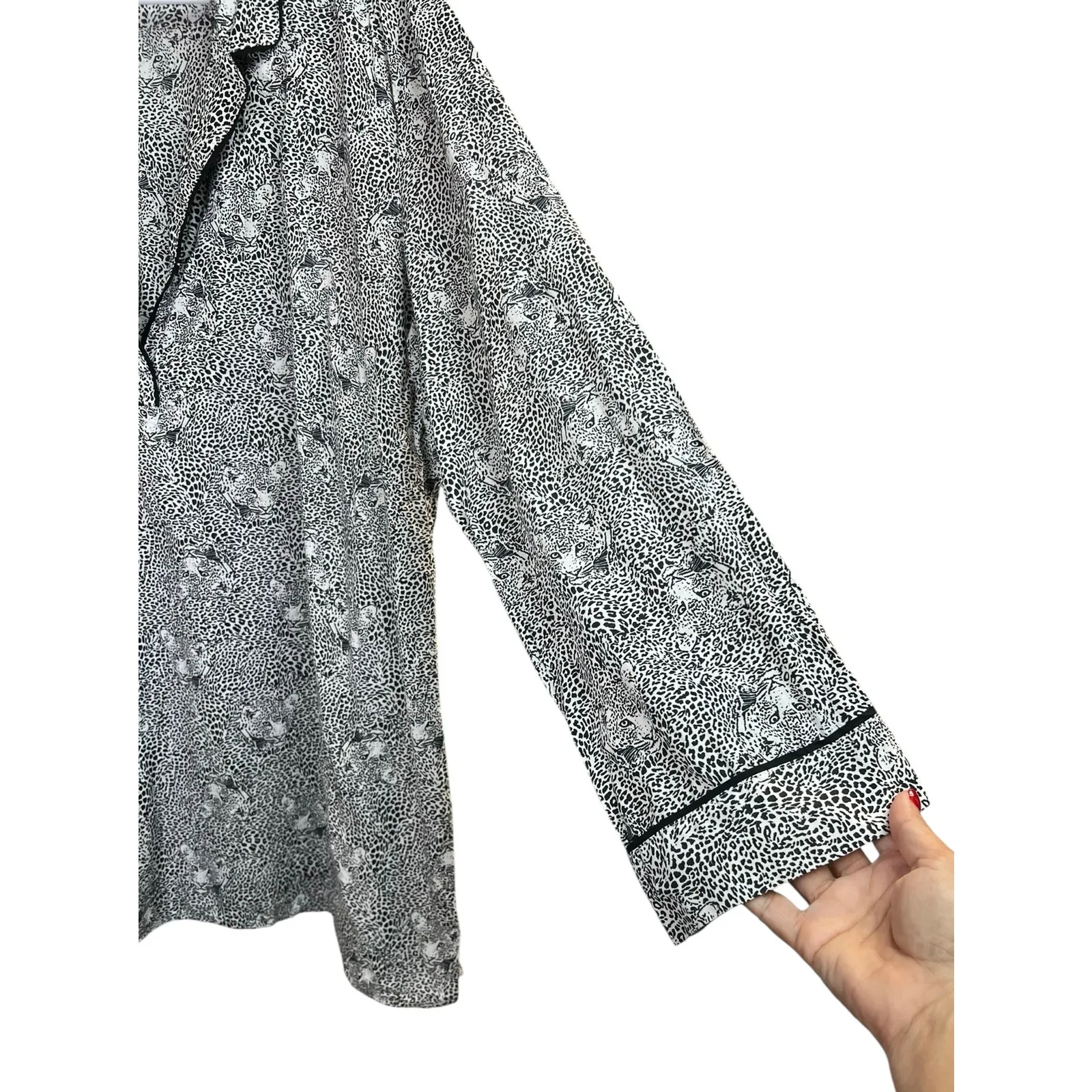 Victoria's Secret Animal Print Women's Night Gown Black White XL - Image 5