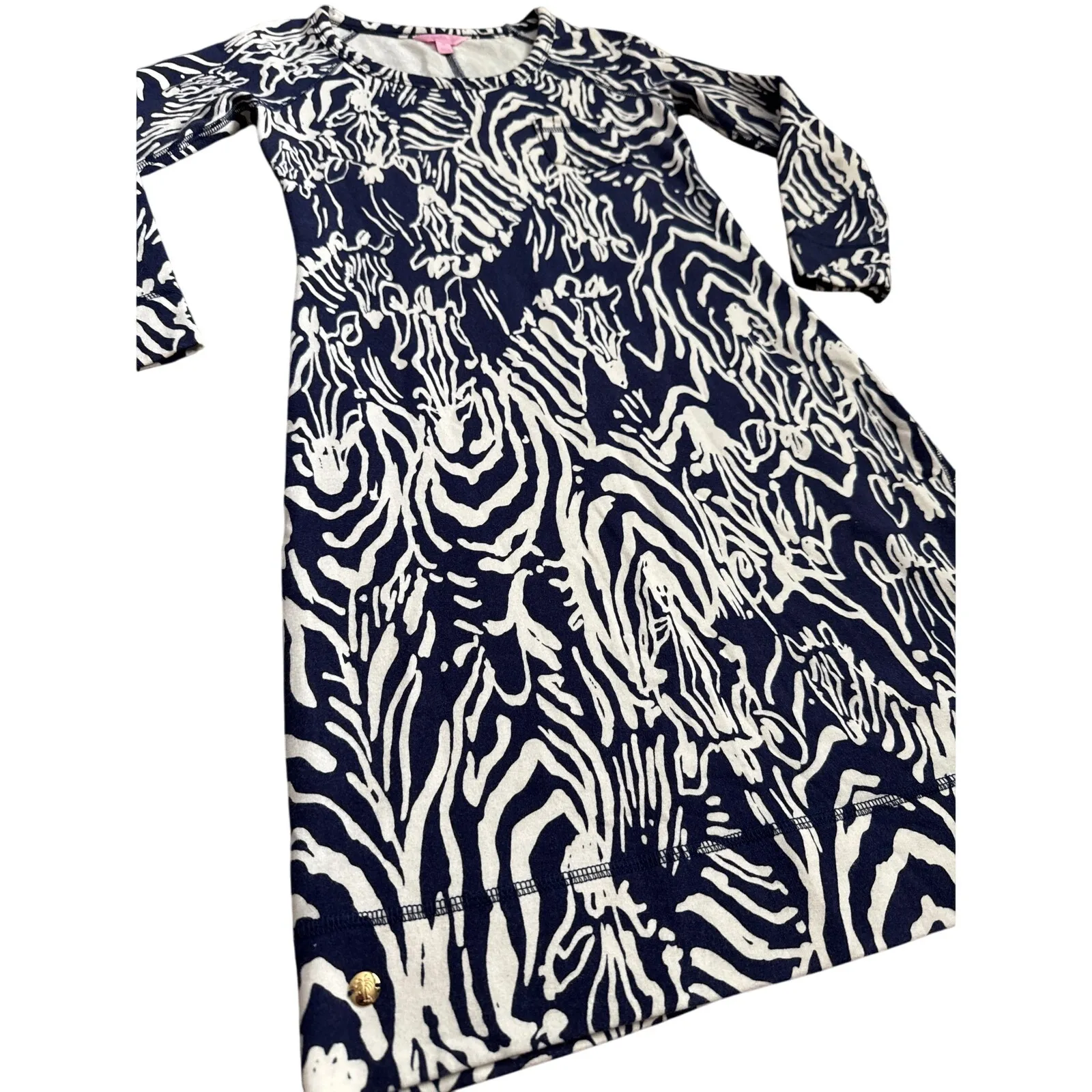 Lilly‎ Pulitzer Preston French Terry Shirt Dress  Entourage Zebra Stripe Size XS - Image 8