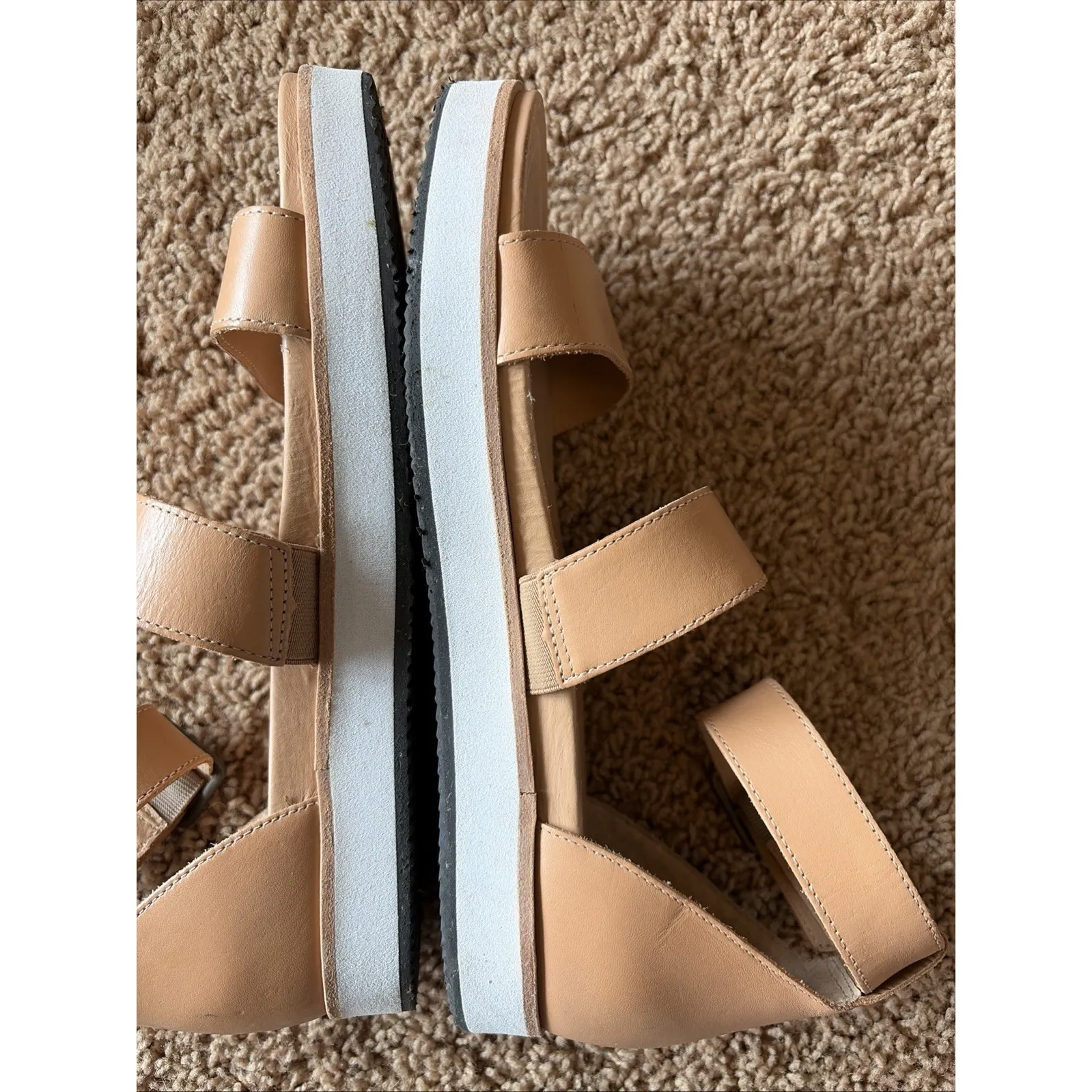 Soludos Cara City Camel Brown Leather Sandals Casual Shoes Womens US 8.5 EU 39 - Image 6