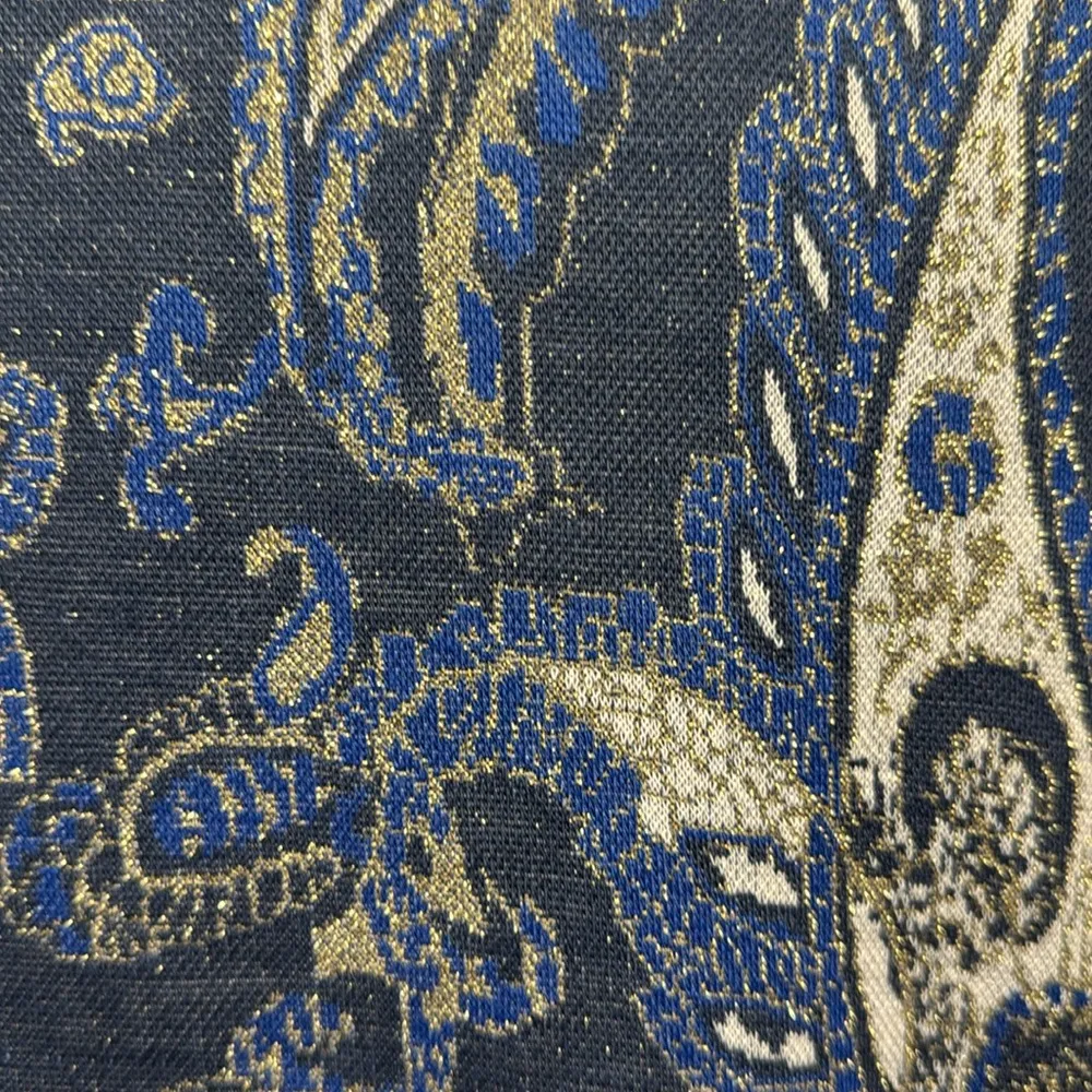 Anthropologie Demeter Blue Paisley Sparkly Puff Short Sleeve Knit Top Size XS - Image 9