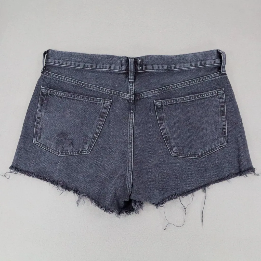 AGOLDE‎ Parker Cut Off Denim Shorts Black Women Size 30 Button Fly Festival - Image 3