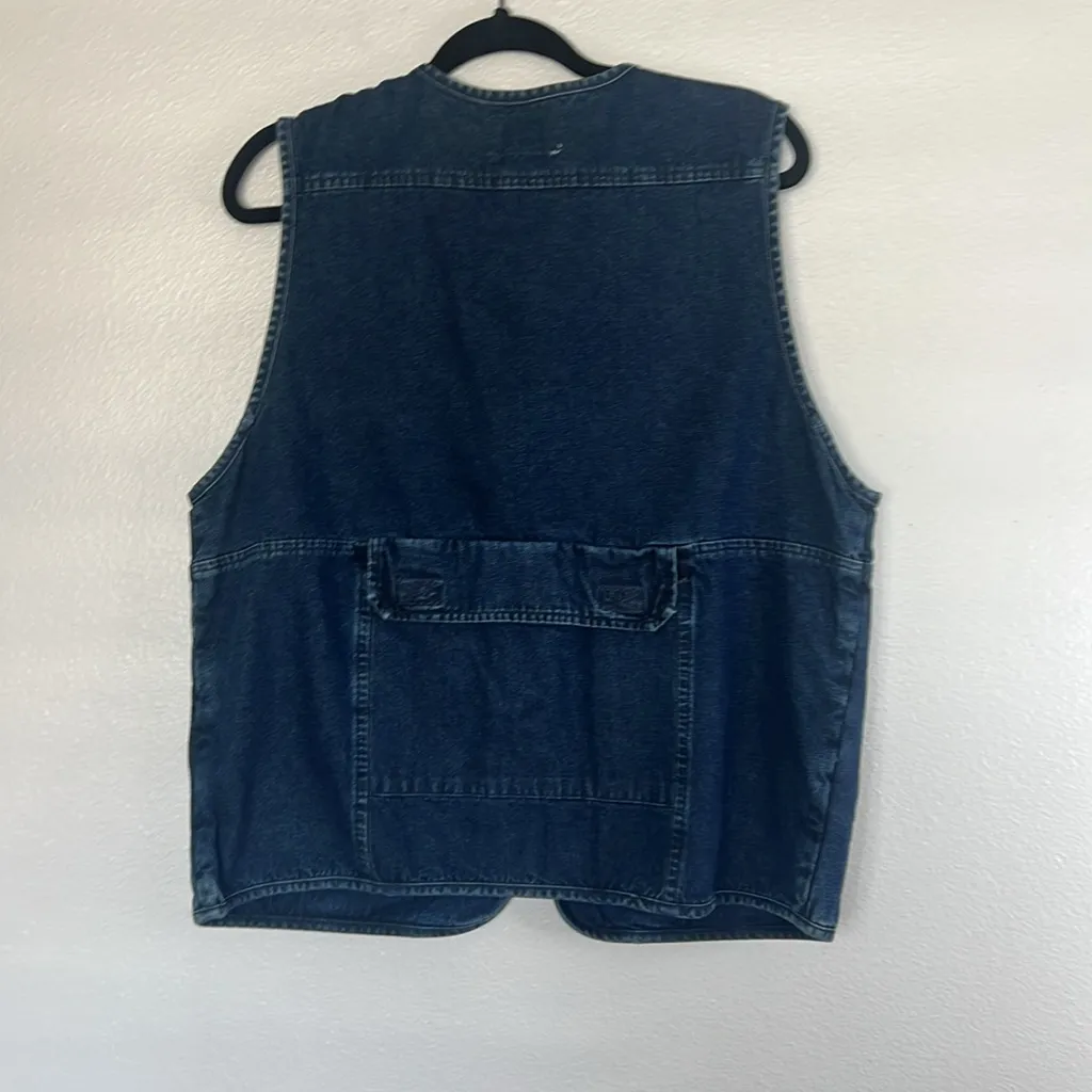 NWOT Haleman Blue Denim Vest with Pockets sz S - Image 4
