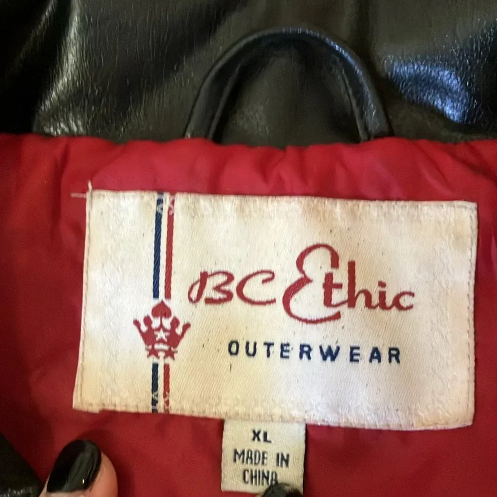 Vintage BC Ethic Outerwear Vegan Leather Jacket Black Size XL - Image 3