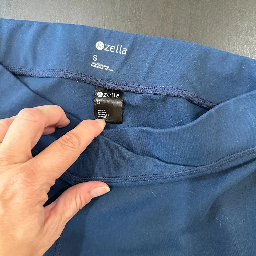 RARE! Cut out Lattice Trim ZELLA Crop Leggings - teal / navy blue - size small - Image 13