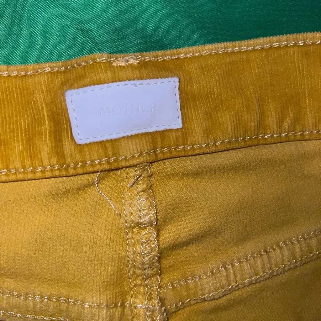 MOTHER Mustard Mid Rise Dazzler Ankle Straight Leg Corduroy Pants size 29 - Image 7