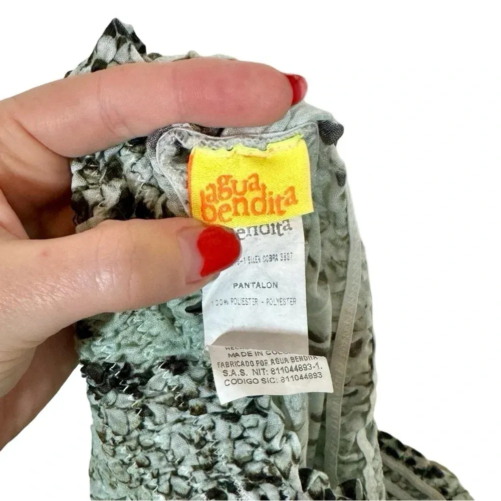 Agua Bendita Cobra Snake Wide Leg Smocked Sheer Palazzo Pants Cover Up - Image 5