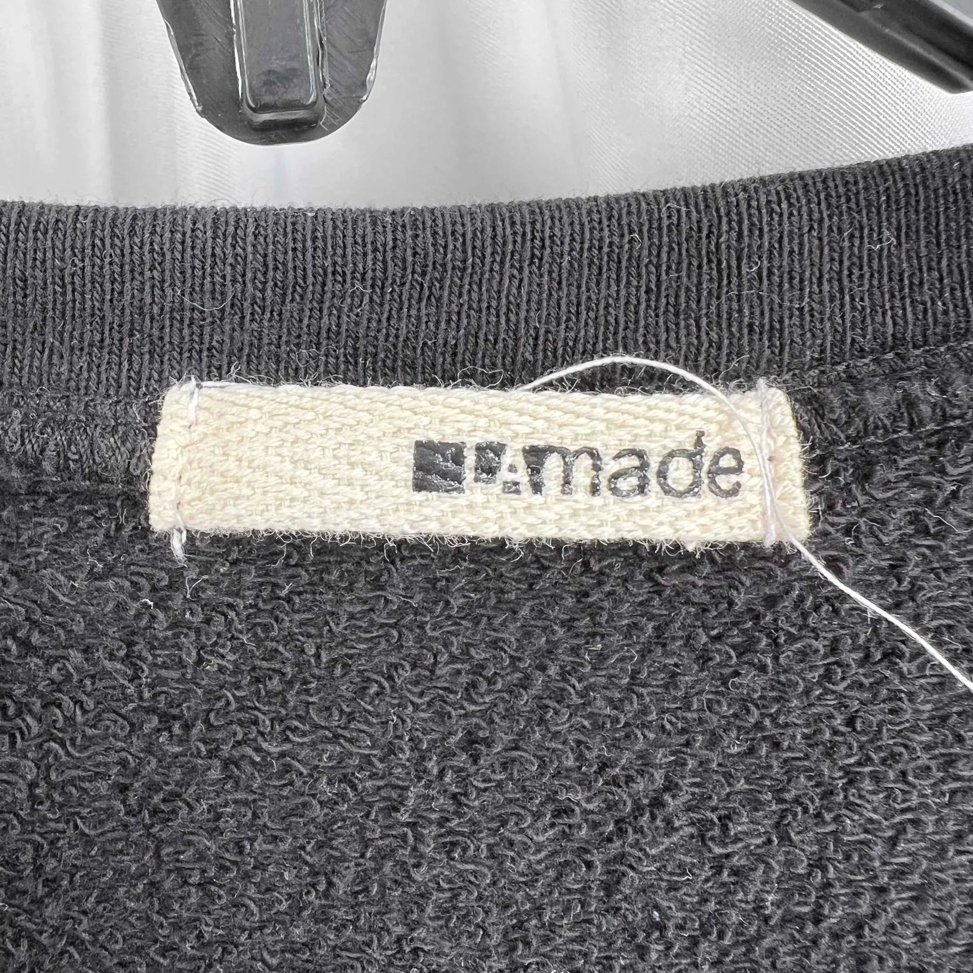 LAMade Black Short Sleeve Crew Neck Sweatshirt Dress With Pockets Knee Length - Image 7