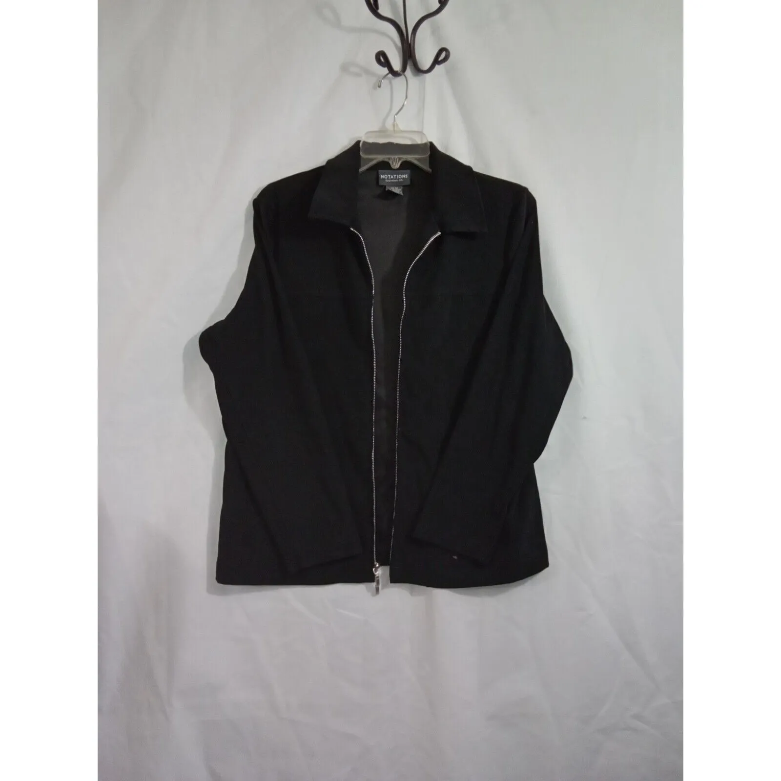 Notations  Clothing‎ Co. Womens Medium Zip Up Jacket Black - Image 2