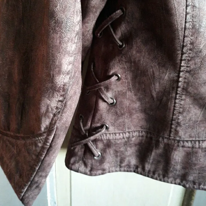 Montana Co pleather coat purplish brown Size L - Image 7
