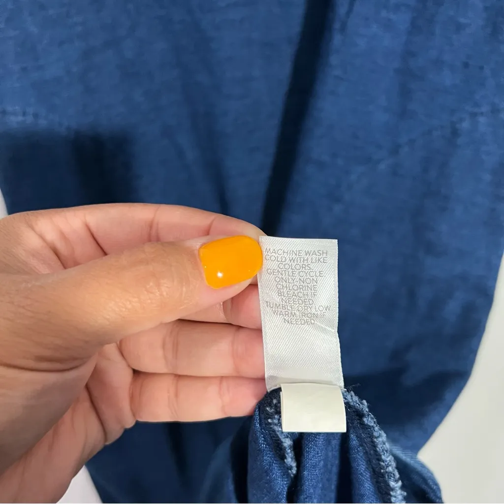 J. Jill Pure Jill Indigo‎ Shirttail Dress River Wash Size XS Blue - Image 10