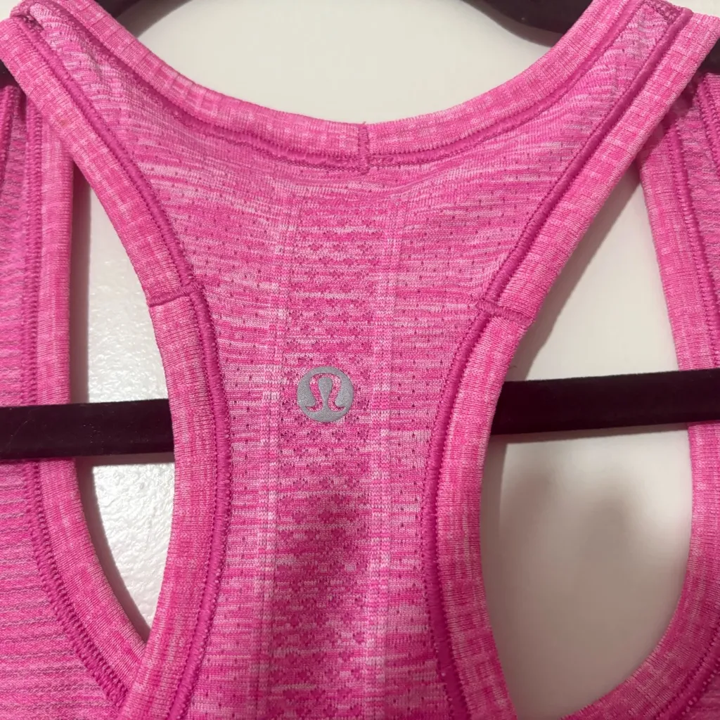 Lululemon Swiftly Tech Heathered Pink Racerback Athletic Tank Size 8 - Image 5