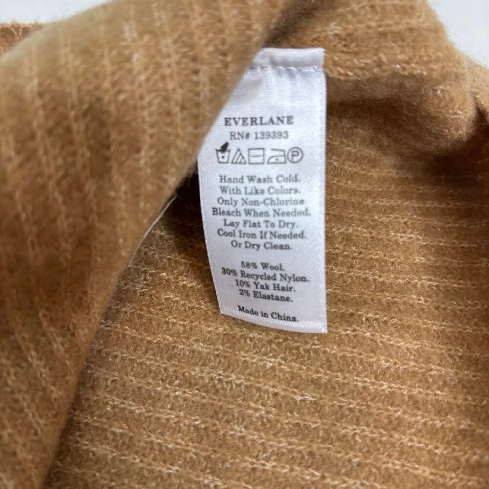 Everlane Wool Blend Yak Ribbed Full Coverage Crop Tank Top Camel M - Image 4