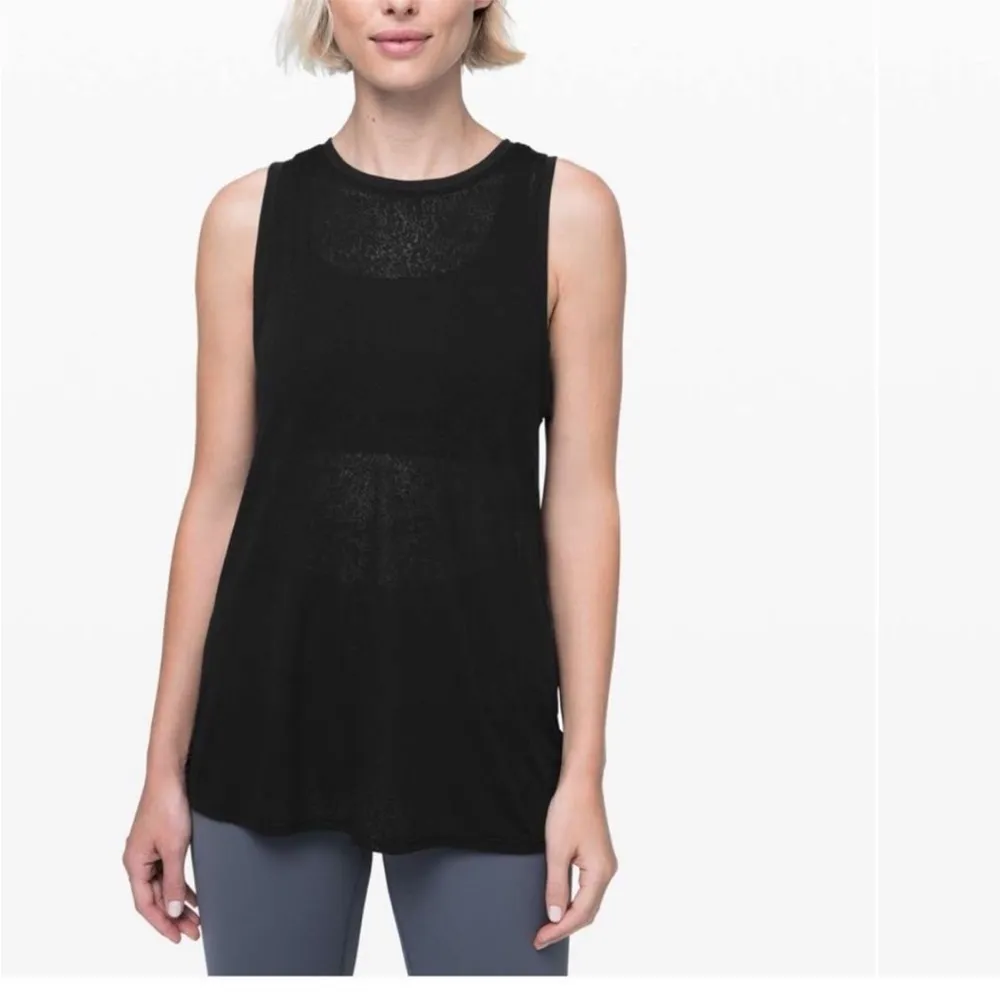 Lululemon Meet Halfway Tank Polar Shift Veil Black Open Back Spotted S - Image 4