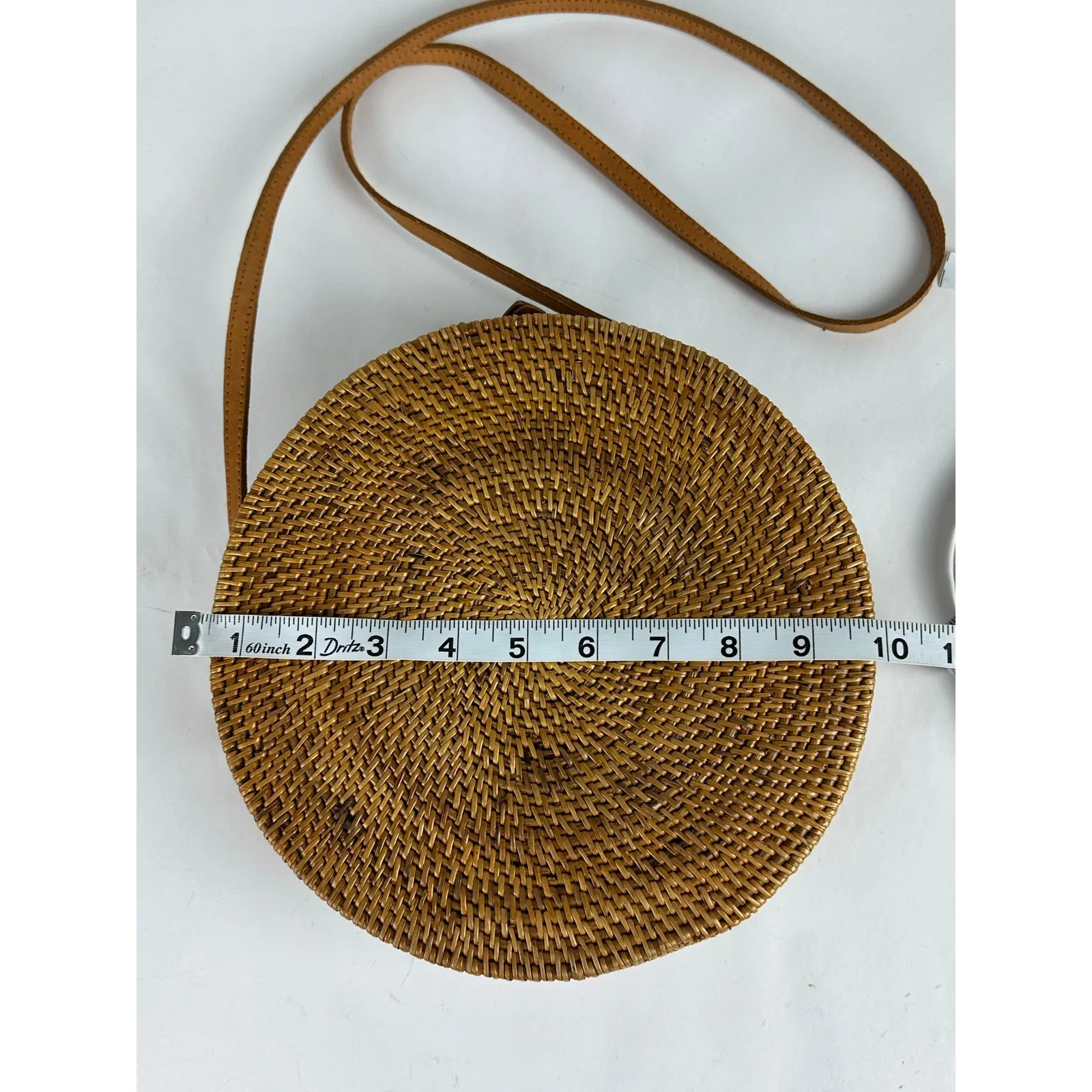Amerii Round Rattan Woven Crossbody Bag Purse Boho Hippie Cottage NWOT Bali Brown - Image 9