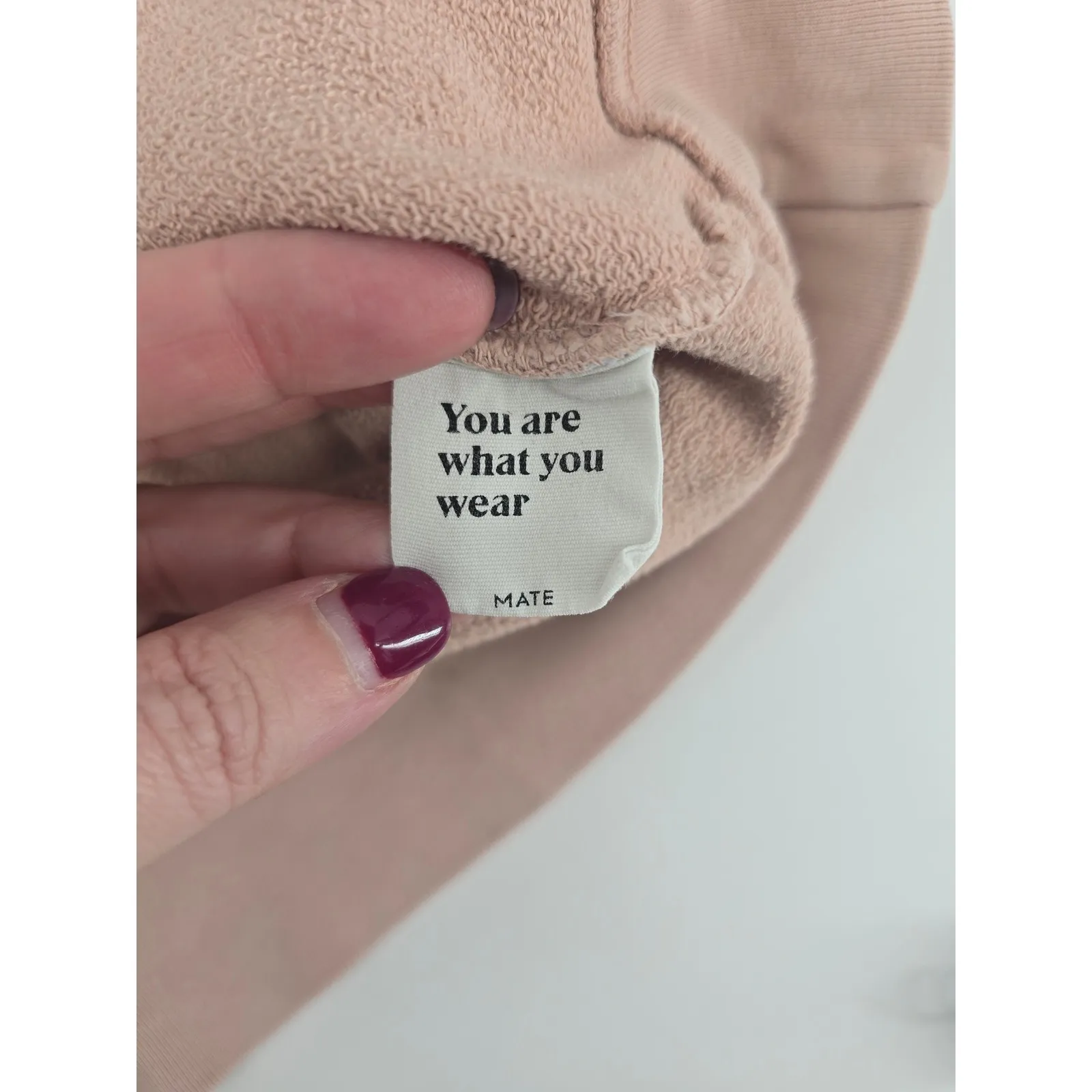 MATE The Label Crewneck Sweatshirt Pullover Dusty Rose XS - Image 5