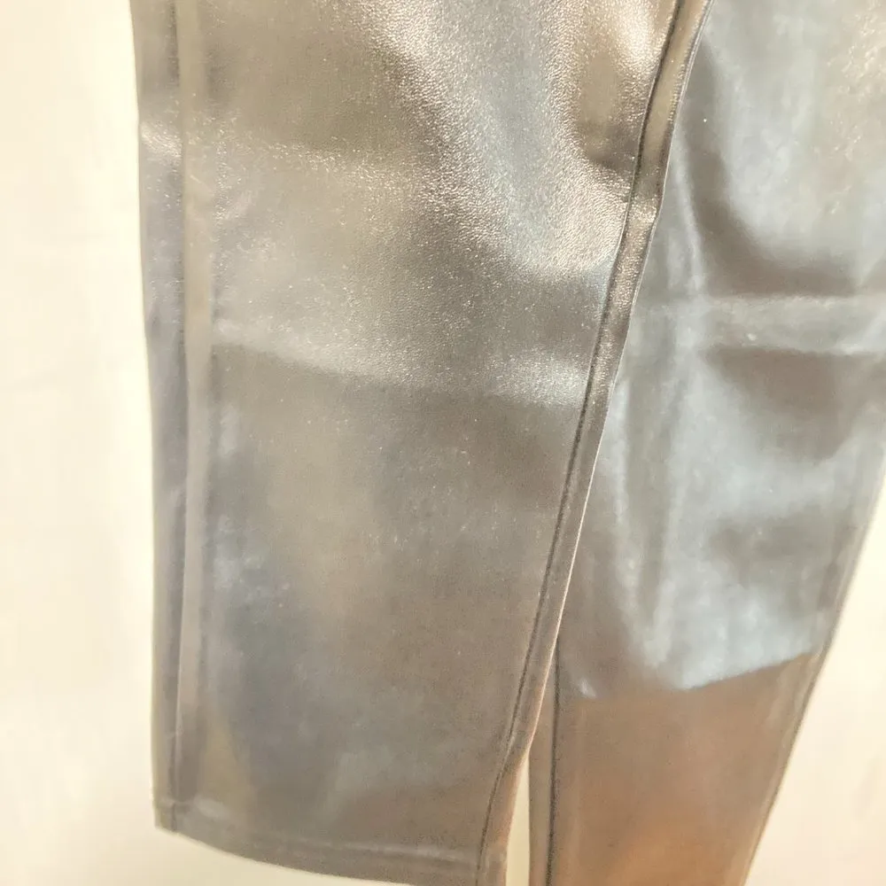 Gaudi Teen juniors size 14y solid black stretchy faux leather skinny pants 26x28 - Image 4