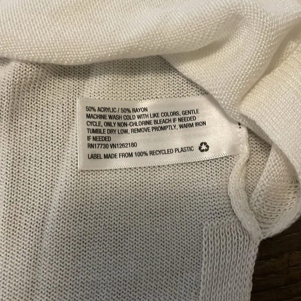 Women’s A New Day Ivory Knit Lightweight Crewneck Sweater, Size Small - Image 5
