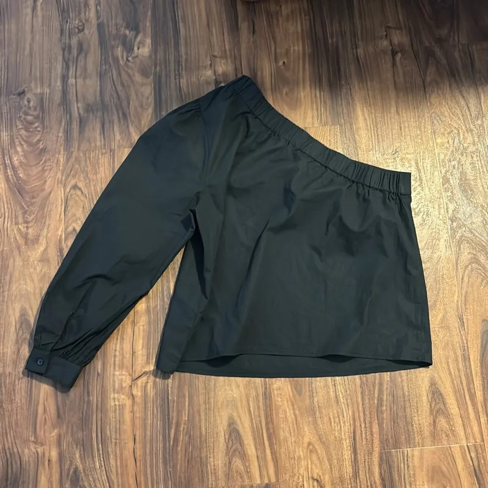 Rails One Shoulder Button Down Shirt Blouse - Image 4