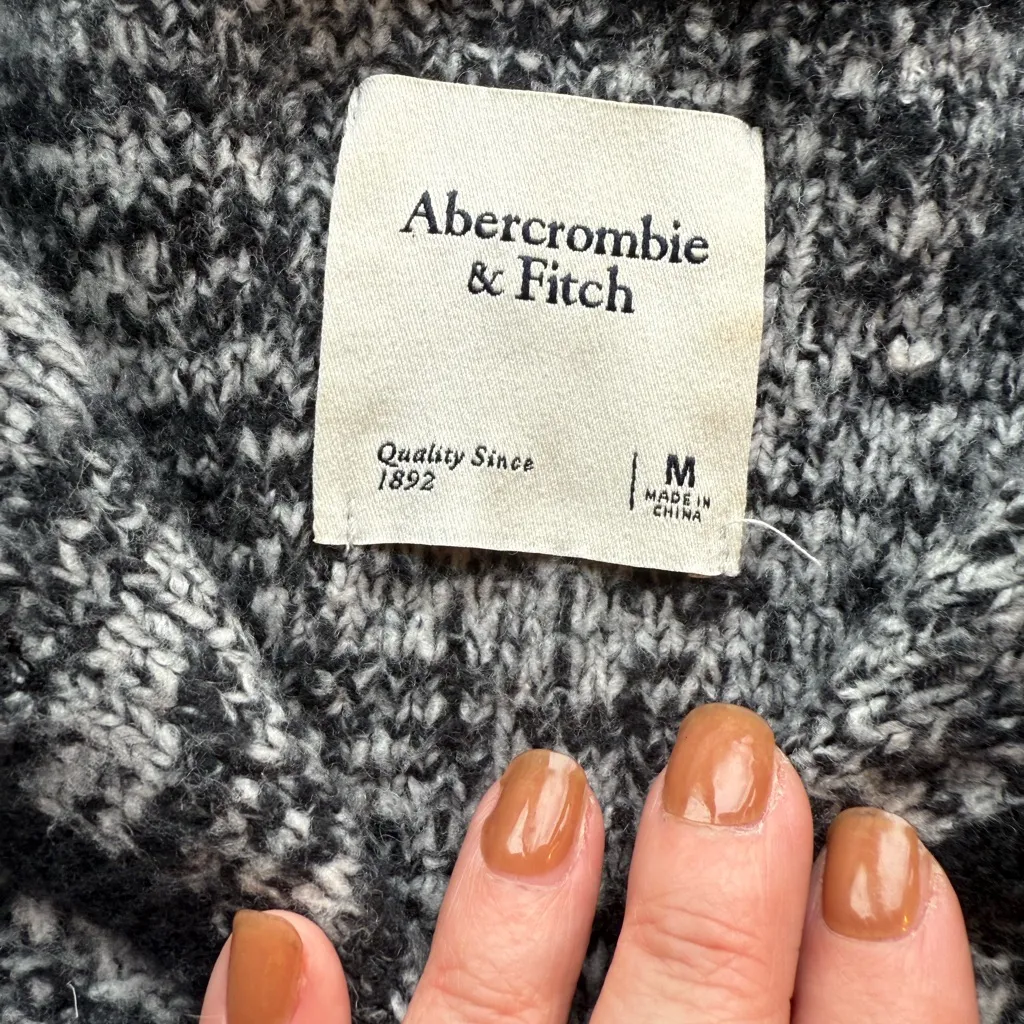 Abercrombie & Fitch Novelty Button Tweed-Inspired Sweater Jacket Women's M - Image 5