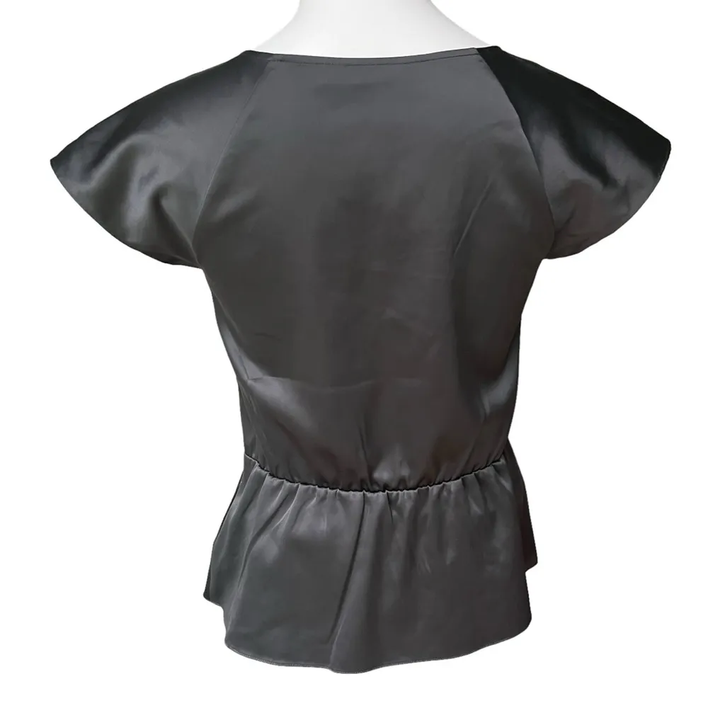 The Limited Dark Gray Twist Front Peplum Blouse, Sz CS - Image 4