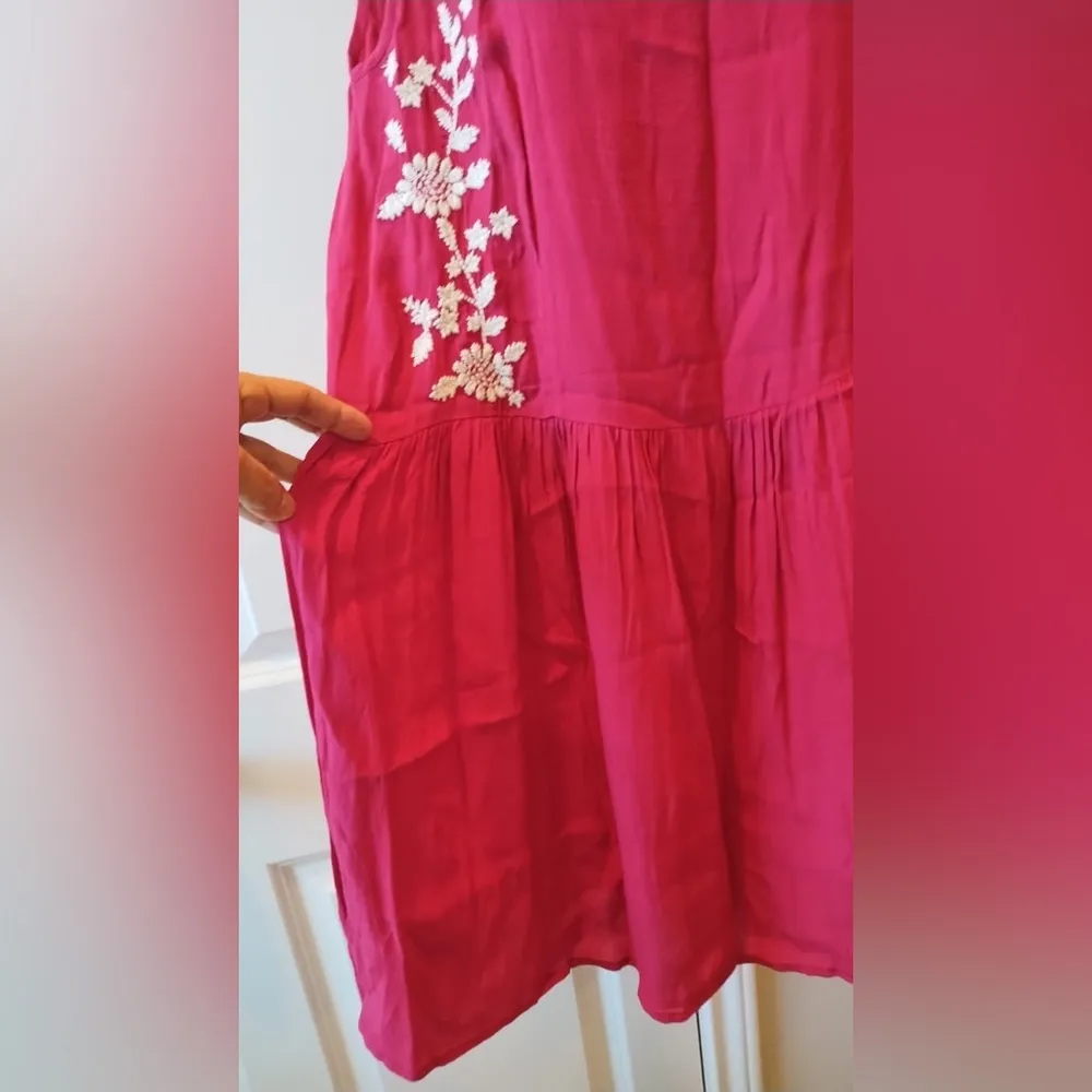 Charming Charlie Women's Sleeveless Embroidered Boho Peasant Dress Sz Large - Image 3