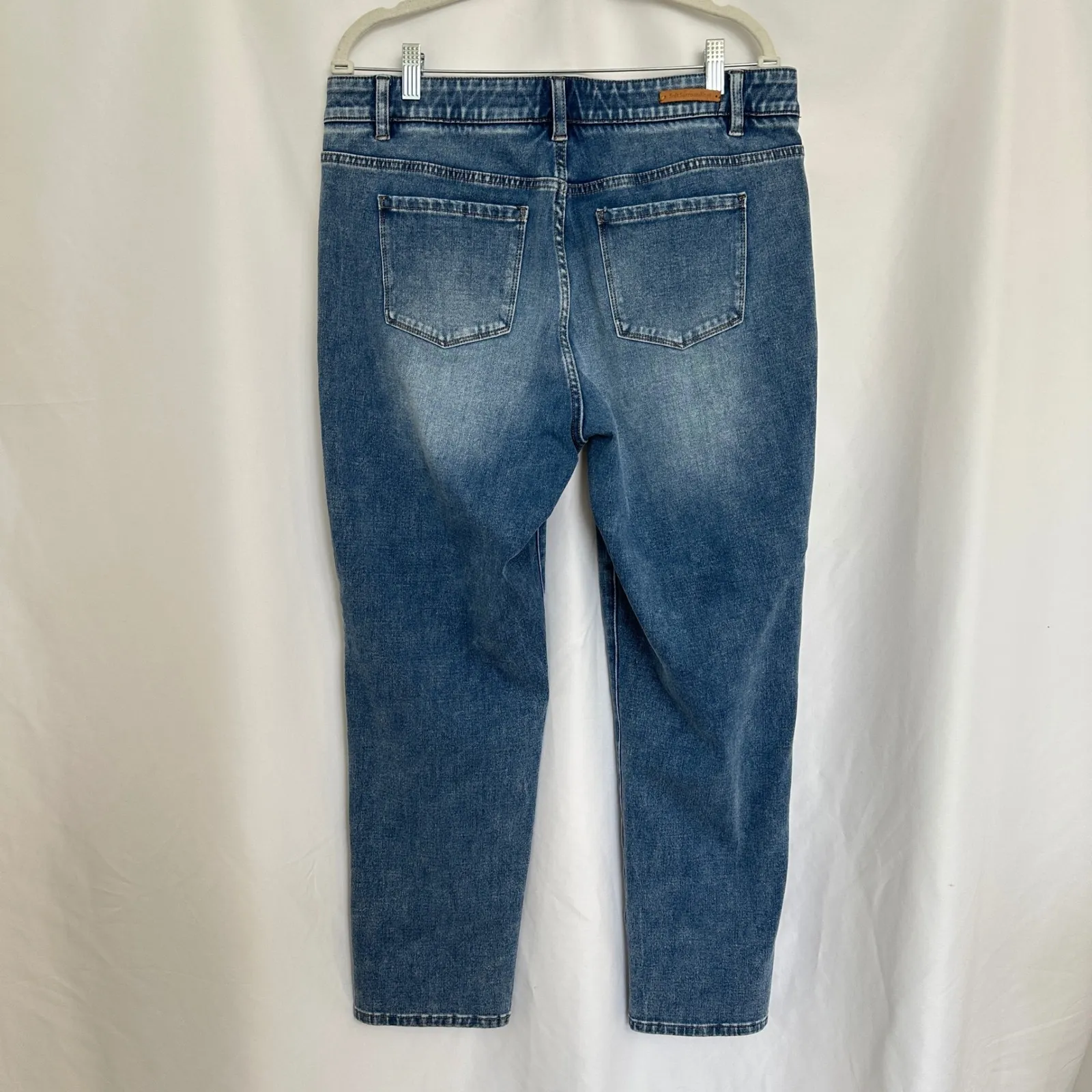 Soft Surroundings Denim Jeans Straight Leg Dark‎ Wash Casual Womens Petite Large - Image 5