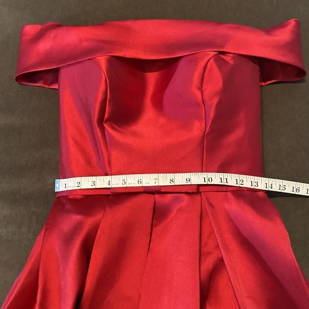 Women’s Off the Shoulder Short Red Prom Party Homecoming Dress CorsetBack Size 6 - Image 12