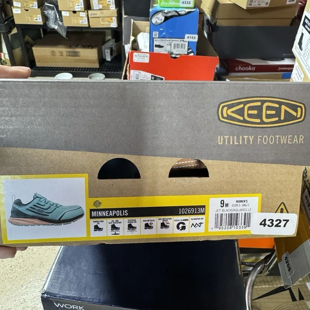 KEEN® Utility Women's 9M Minneapolis Carbon Fiber Safety-Toe Work Shoe Blk/aqua - Image 10