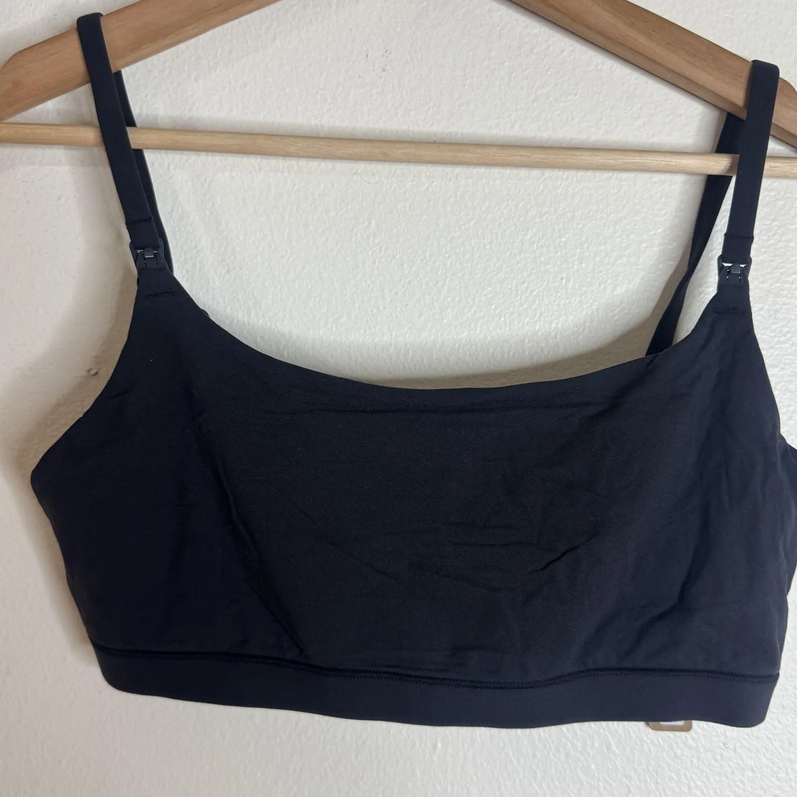 Skims Nursing Bra Womens Small Black Fits Everybody Maternity Scoop Bralette - Image 2