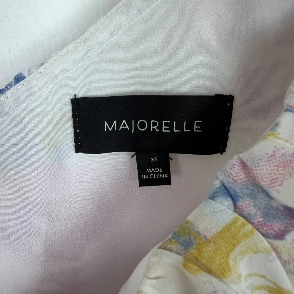 Majorelle Zella Dress in Romance Floral One Shoulder Ruffle White Size XS - Image 7
