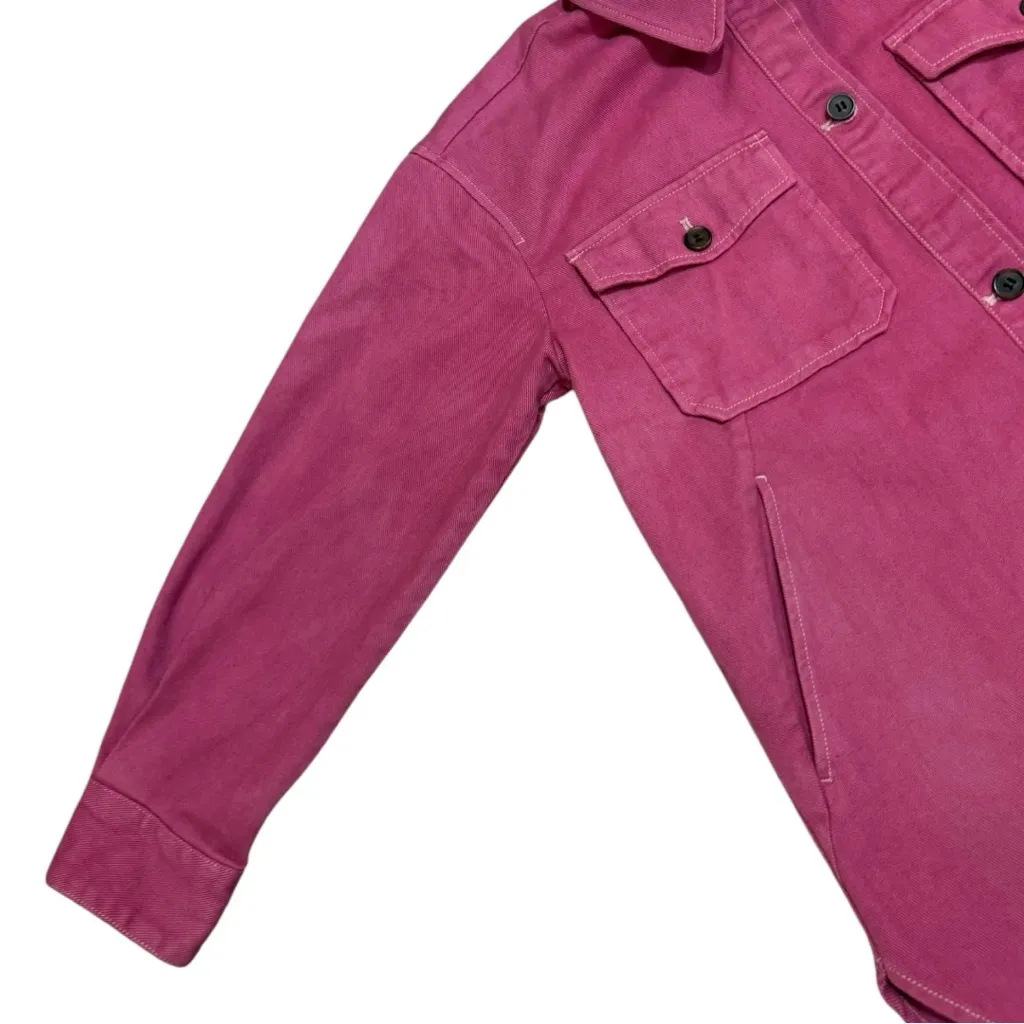 H&M Fuchsia Denim Utility Jacket - Image 3