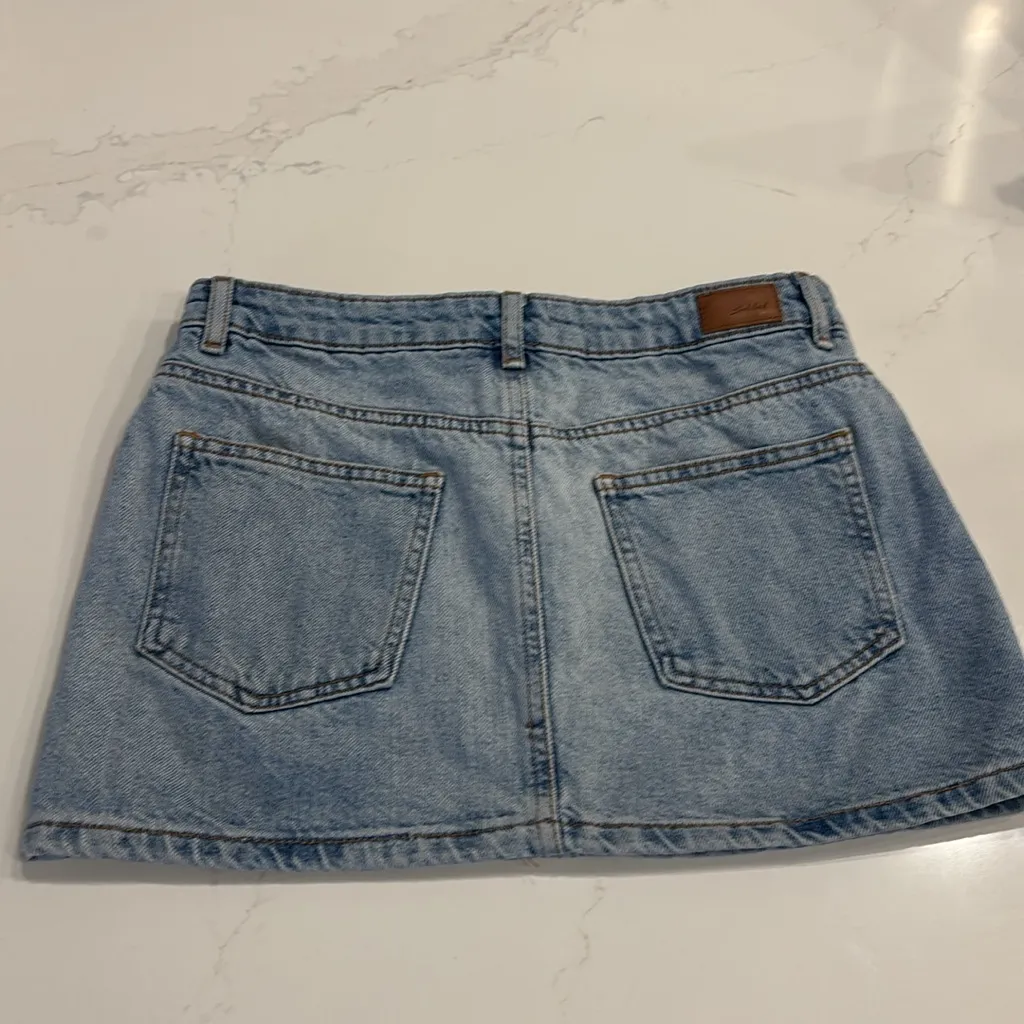 Subdued Low Waist Jean Skirt Blue Size XS - Image 5