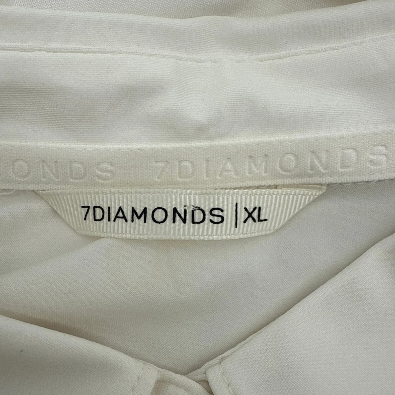 7 Diamonds Womens Capri Polo XL White Short Sleeve Shirt Pink Trim 4 Way Stretch - Image 7