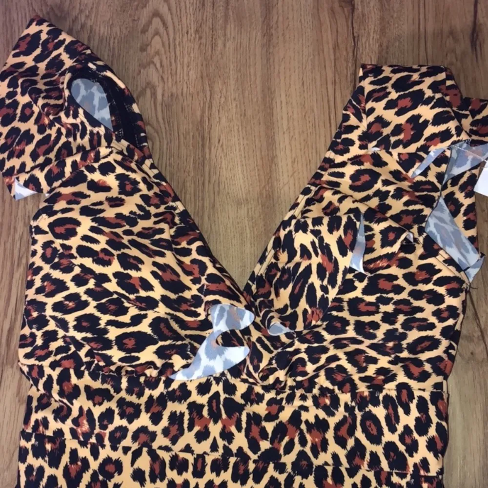 Cocoship 6 leopard swimsuit New swimsuit by cocoship ruffled flare straps smooth - Image 2