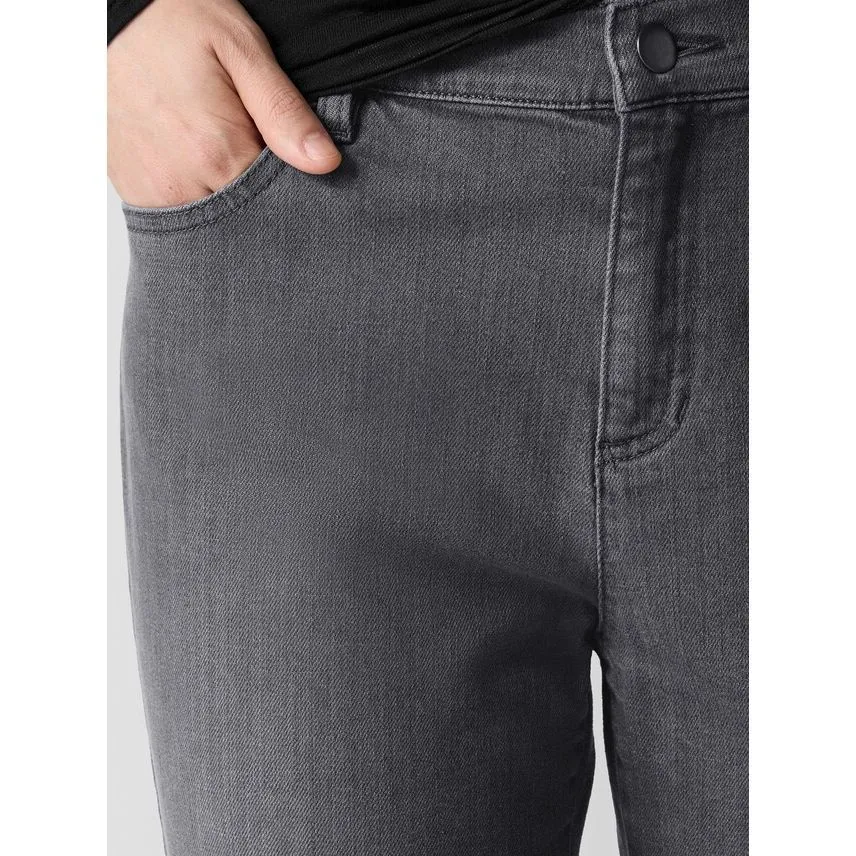 Eileen Fisher Charcoal Wash Organic Cotton Stretch Denim Slim Jean PS #764 - Image 3