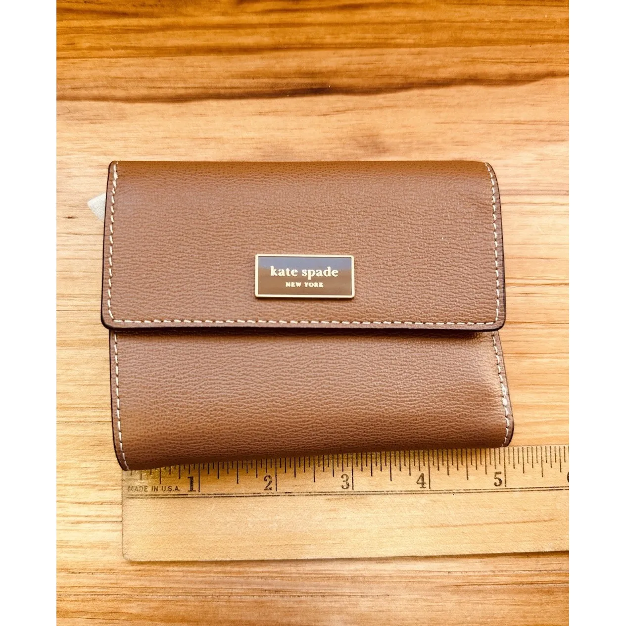 NWT‎ Kate Spade Bifold Flap Wallet All Spice Cake Snap Closure Zip Coin Pouch - Image 8