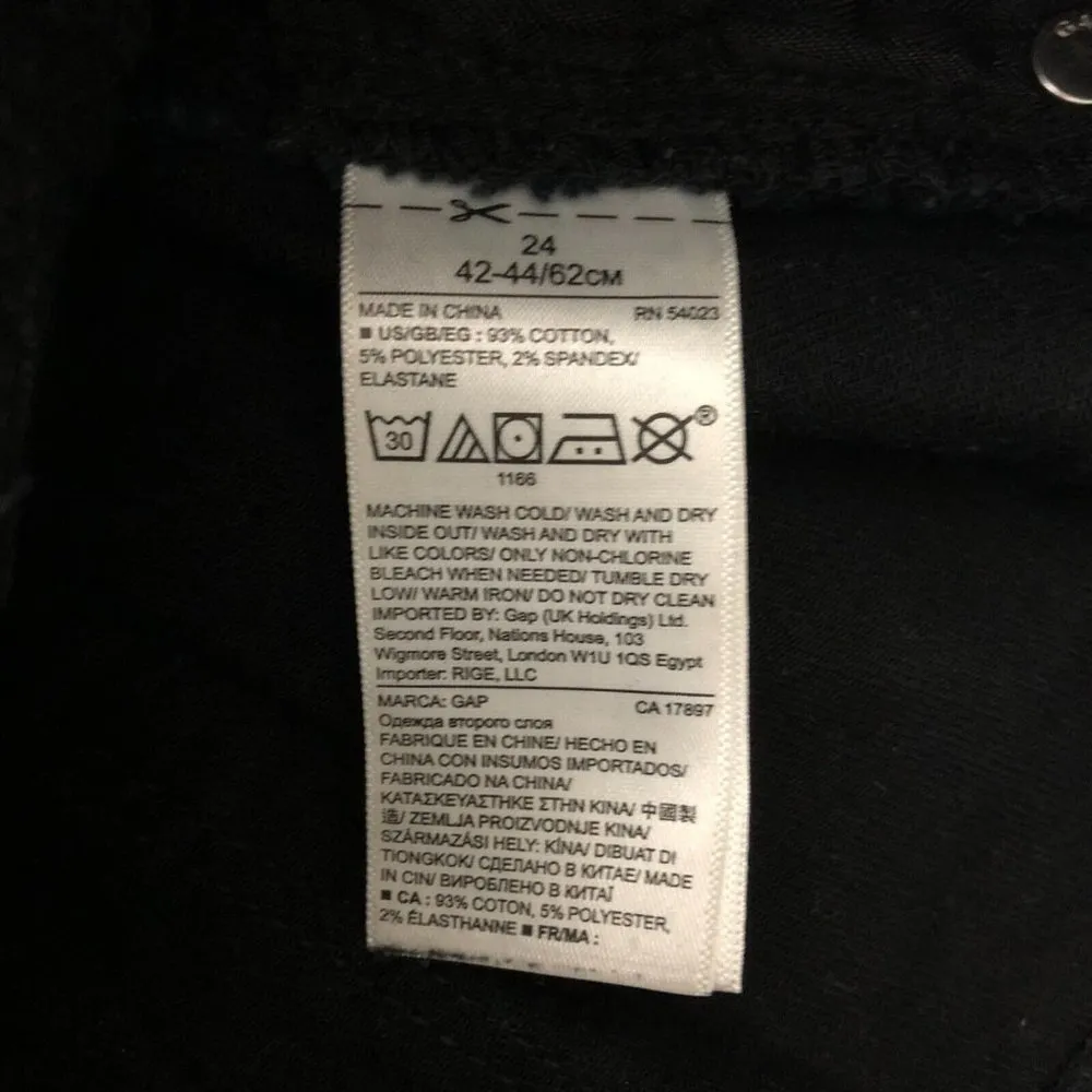 GAP Womens Jeans Crop Flare High Rise Stretch Black Size 24 - Image 4