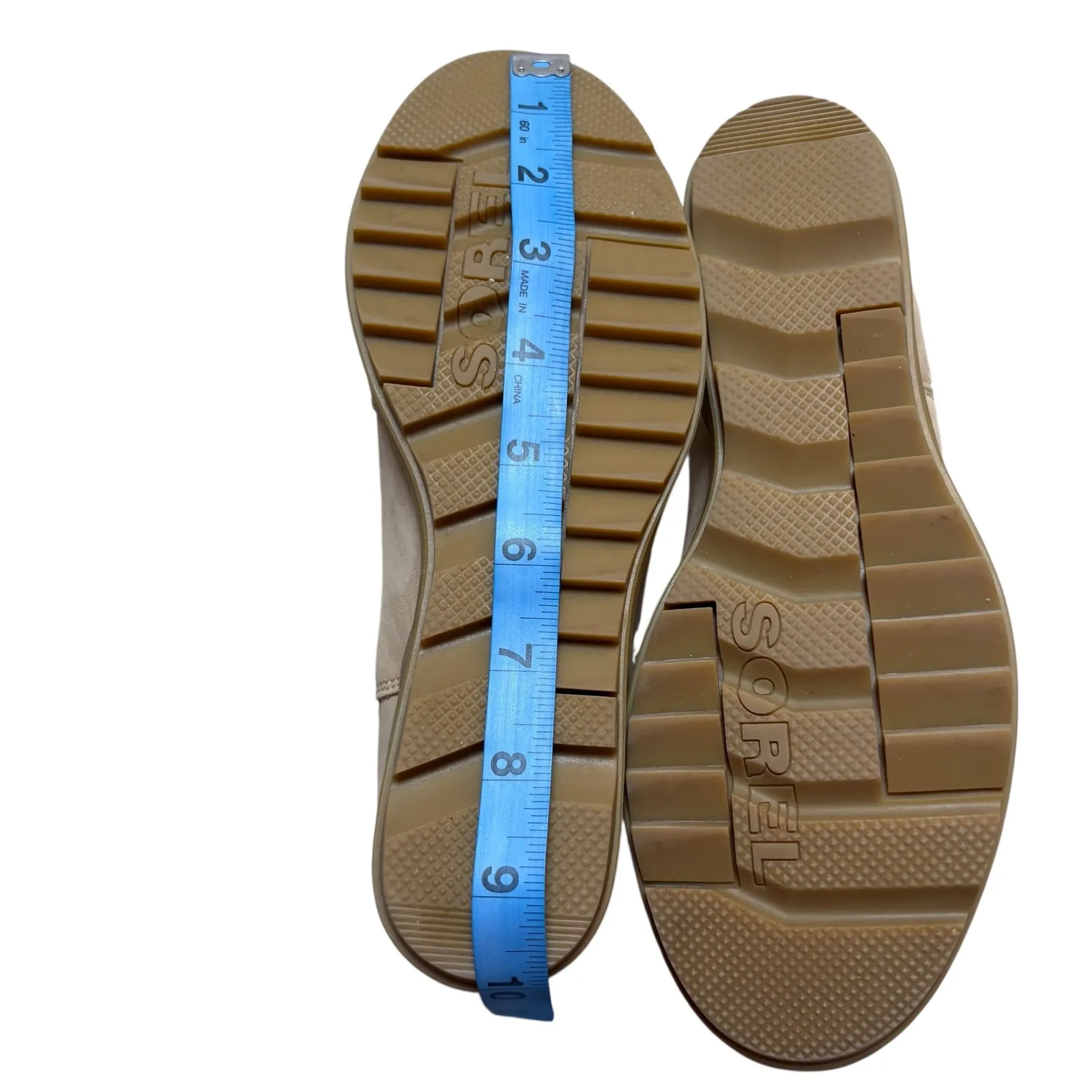 Sorel Joan Uptown Zip Waterproof Leather Booties Women's 8.5 Taupe EUC - Image 9