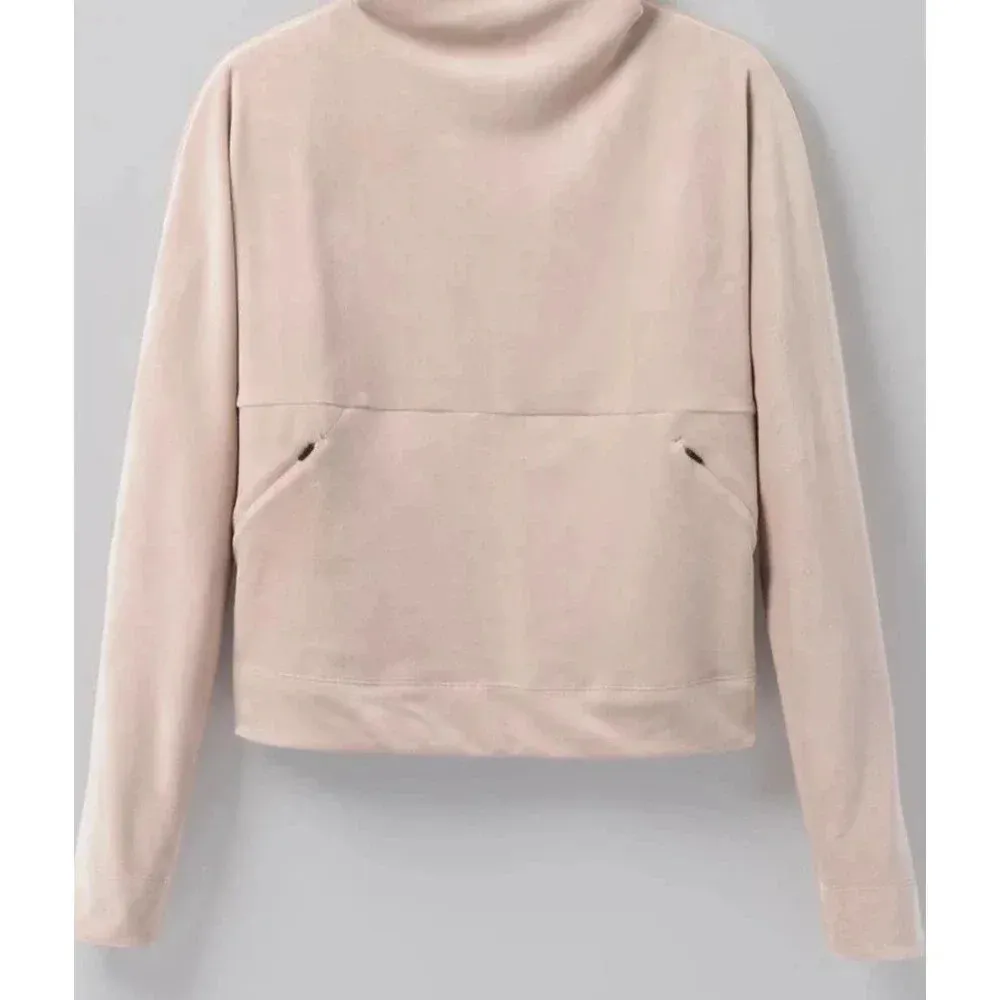 Prana Phoenix velour pullover pink mock neck Sweater size L. - Image 3