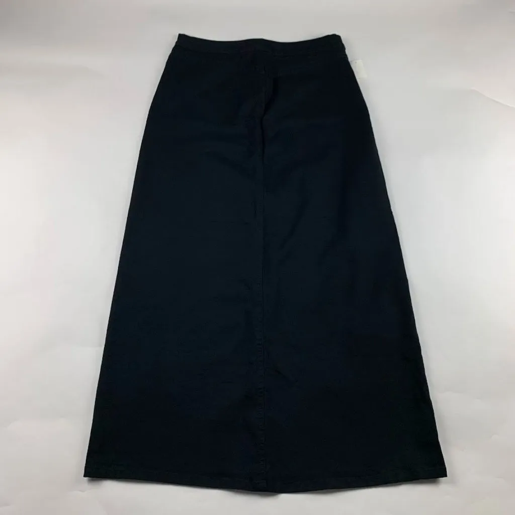 GAP Vintage 2000 Black Stretch Canvas Split Front Maxi Skirt 12 New - Image 7