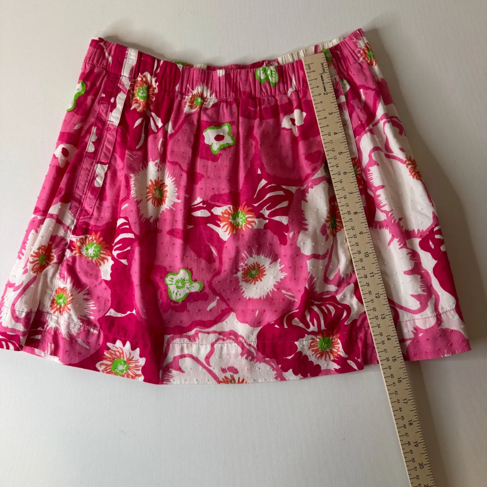 Lilly Pulitzer Womens Floral Mini Skirt‎ Sz XS Pockets Lined Cotton Pink White - Image 8